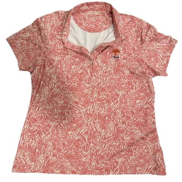 Peter Millar Tops - Peter Millar Women's Golf Polo Pink Palm Kiawah Ocean Course Size Large UVF 50+